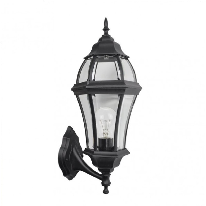 Farola exterior jardín columna negro-oro Becru3