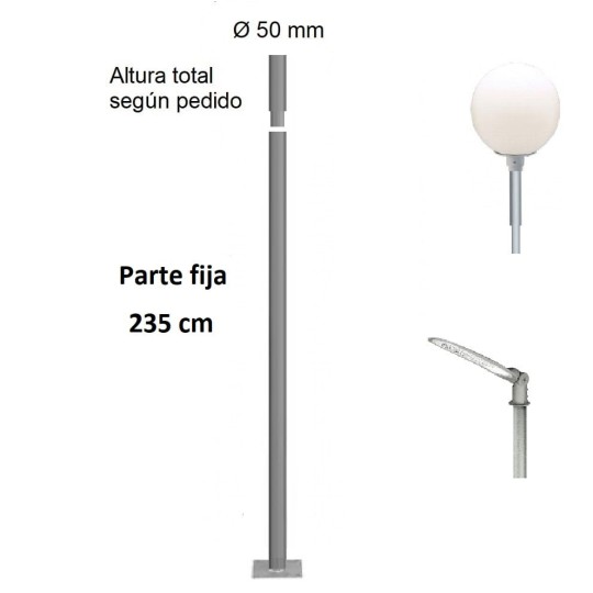 Báculo con luminaria columna farola Básica