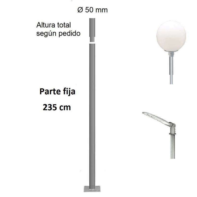 Báculo con luminaria columna farola Básica