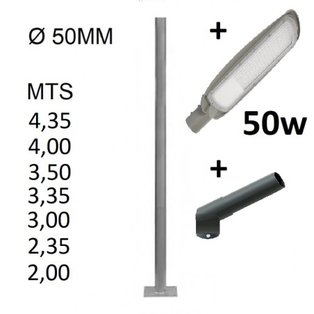 Báculo con luminaria columna farola Básica
