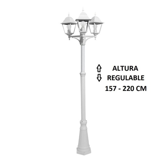Farola exterior jardín columna blanca Spica3
