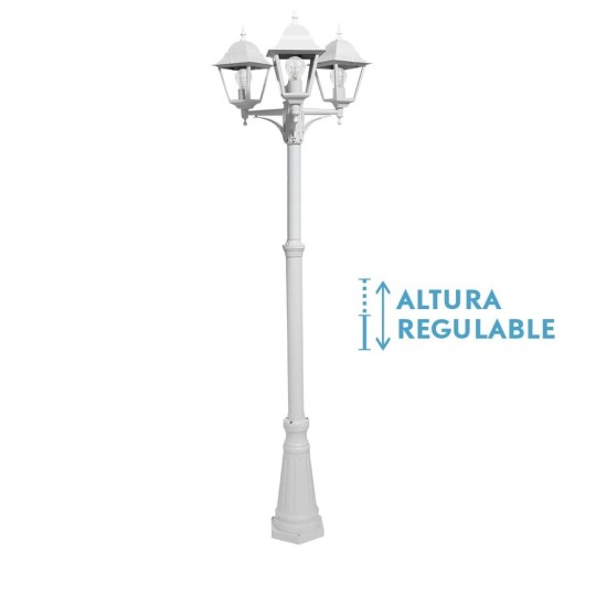 Farola exterior jardín columna blanca Spica3