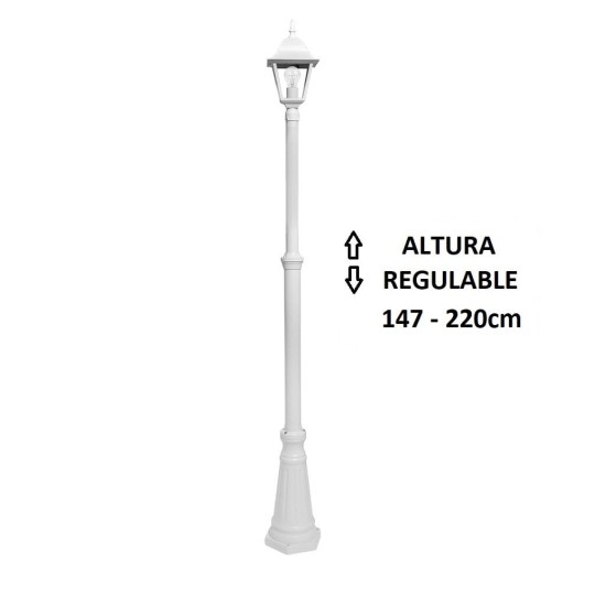 Farola exterior jardín columna blanca Spica1