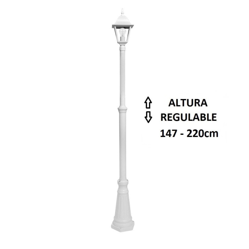 Farola exterior jardín columna blanca Spica1