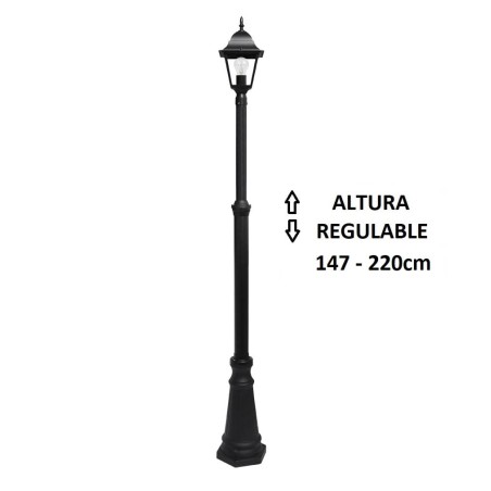 Farola exterior jardín columna negra Spica1