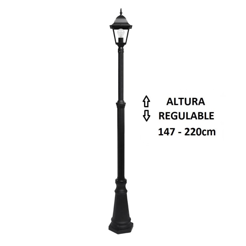 Farola exterior jardín columna negra Spica1