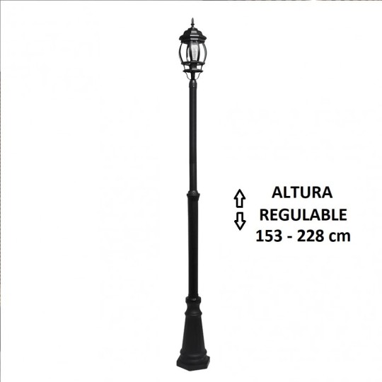Columna jardín exterior farola negra Caelu3