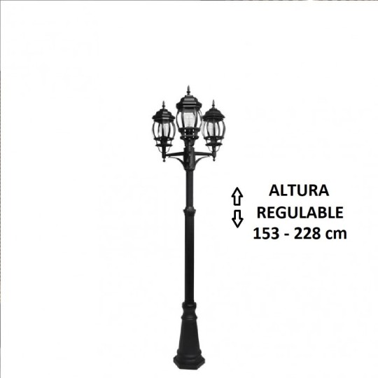 Columna jardín exterior farola negra Caelu3