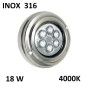 Foco led piscina superficie 18W 4000K INOX 316