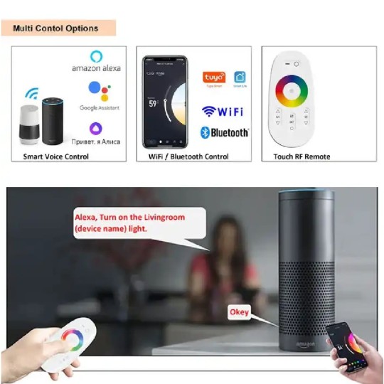 Controlador LED WIFI RGBW ALEXA 12V-24V