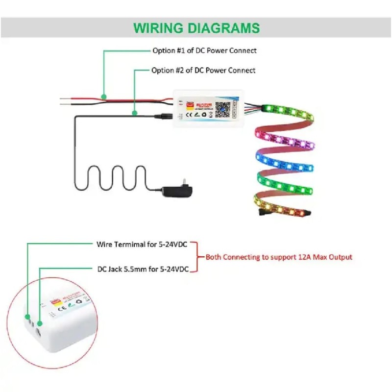 Controlador LED WIFI RGBW ALEXA 12V-24V