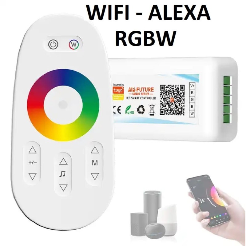 Controlador LED WIFI RGBW ALEXA 12V-24V