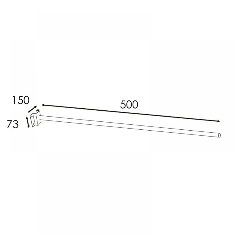 Brazo pared luminaria farola tubo 45mm