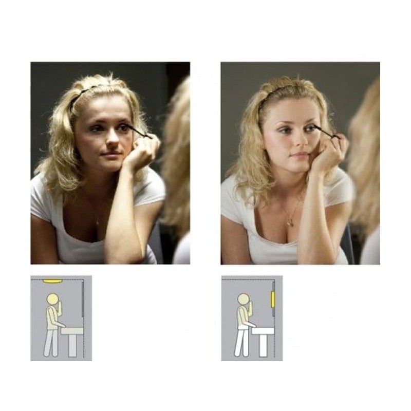 Aplique aluminio led 30cm para espejo baño maquillaje