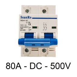 Disyuntor Magnetotérmico DC 2P 80A 500V MCB