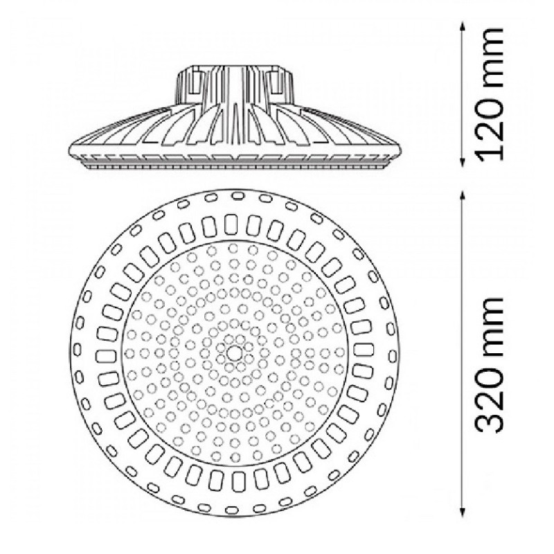 ✅ Campana LED Industrial Regulable Ufo Bran en 120w y 200w
