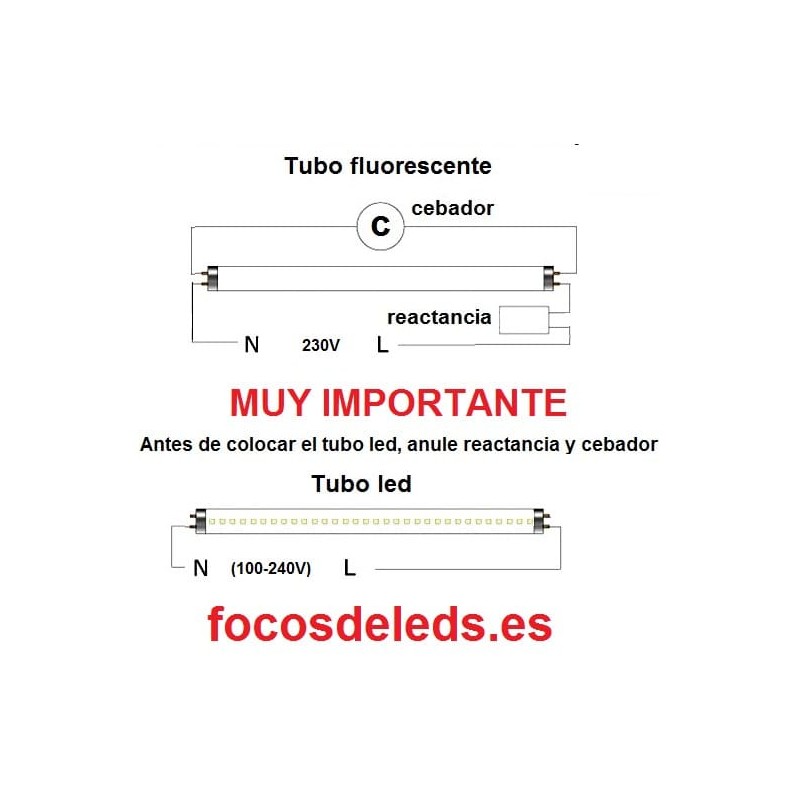 Tubo led 60cm 10w T8, nano pc