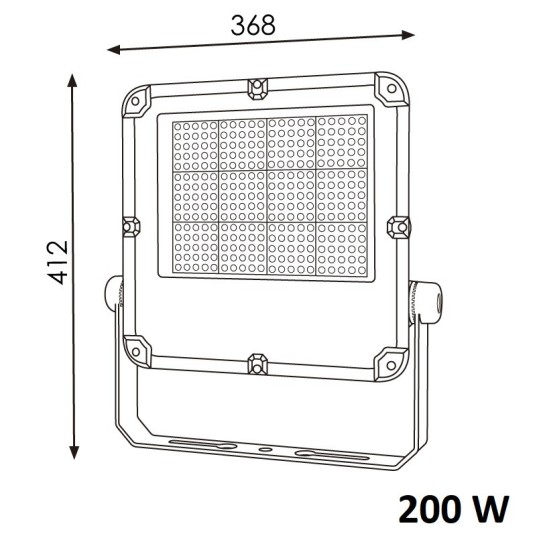 Foco Proyector Led Slim Regulable 200W para zonas deportivas