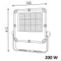 Foco Proyector Led Slim Regulable 200W para zonas deportivas