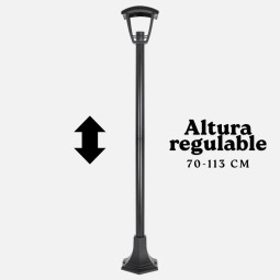 Pilar exterior jardín Zoi Negro Altura Regulable