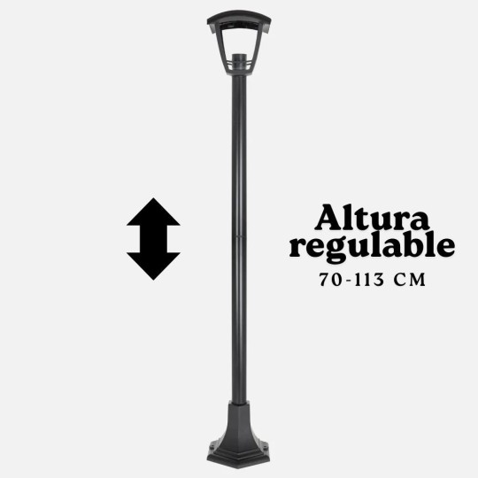 Pilar exterior jardín Zoi Negro Altura Regulable