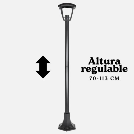 Pilar exterior jardín Zoi Negro Altura Regulable