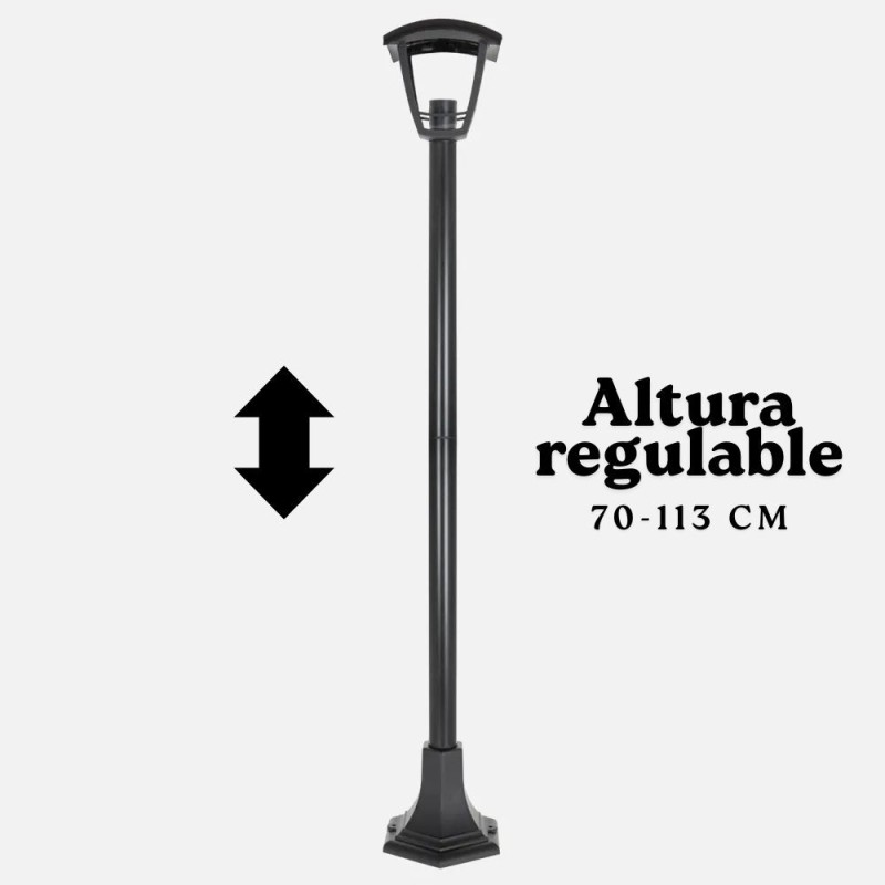 Pilar exterior jardín Zoi Negro Altura Regulable