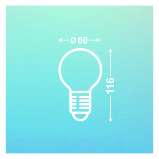Bombilla LED RGB con mando a distancia IR medidas