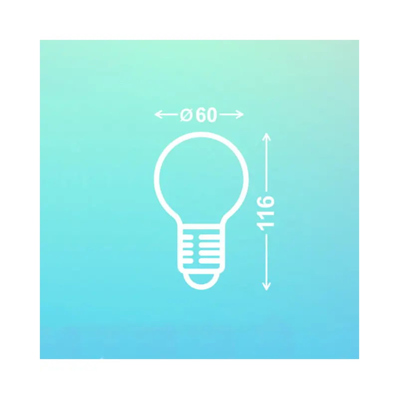Bombilla LED RGB con mando a distancia IR medidas