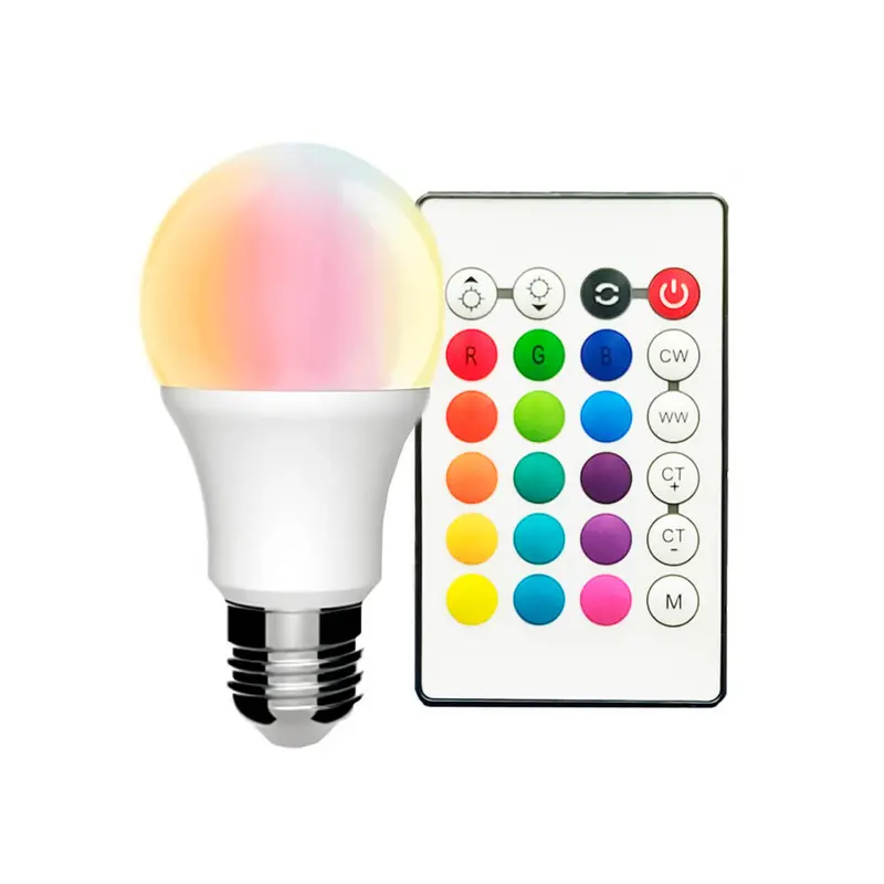 Bombilla LED RGB 3000k con mando a distancia IR