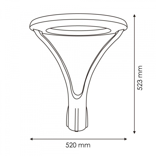 Farola Led 100W minimalista medidas