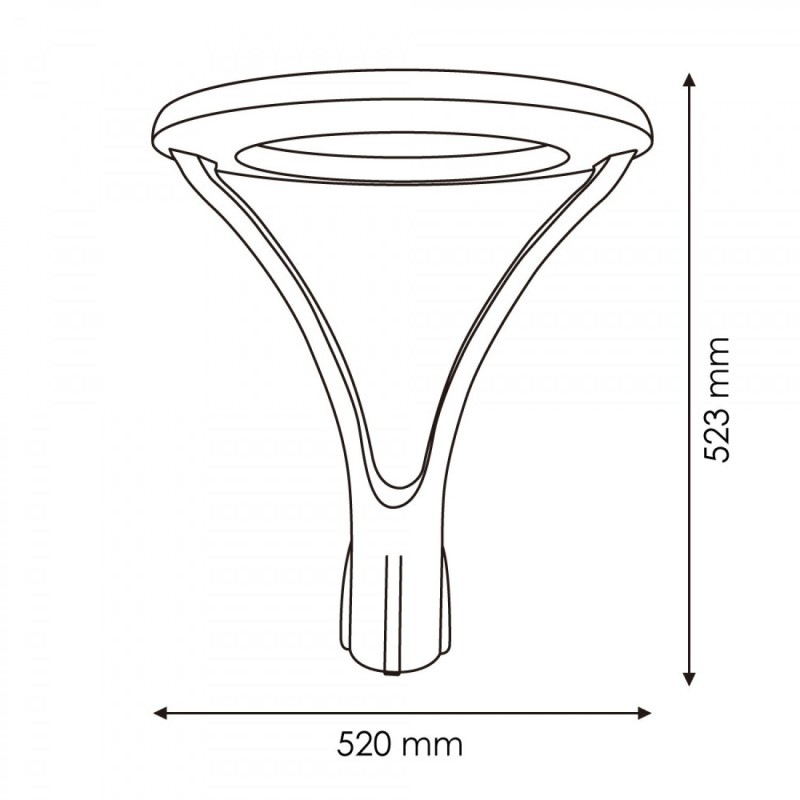 Farola Led 100W minimalista medidas