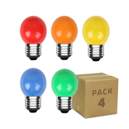 Pack 4 Bombillas LED E27 - Disponible en 6 colores