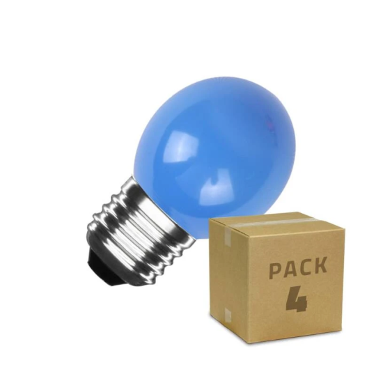 Pack 4 Bombillas LED E27 azul