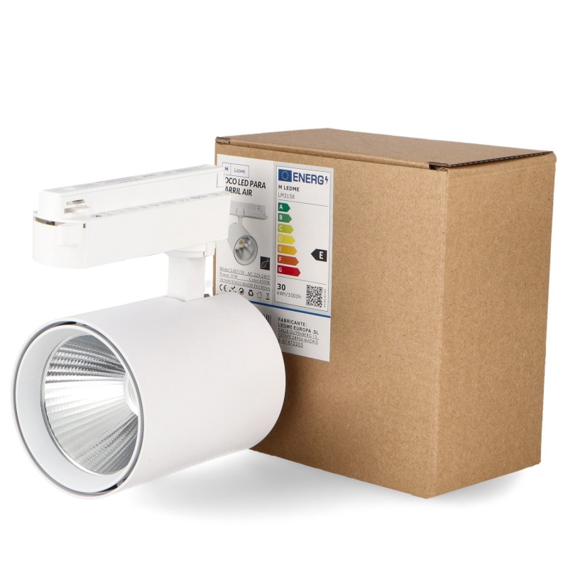 Foco Led Carril Alimentación 30W