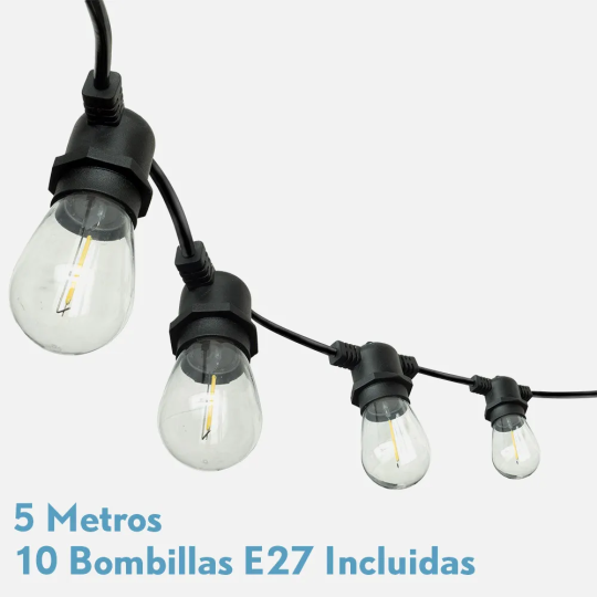 Guirnalda Exterior LED Impermeable con Bombillas | Focosdeleds