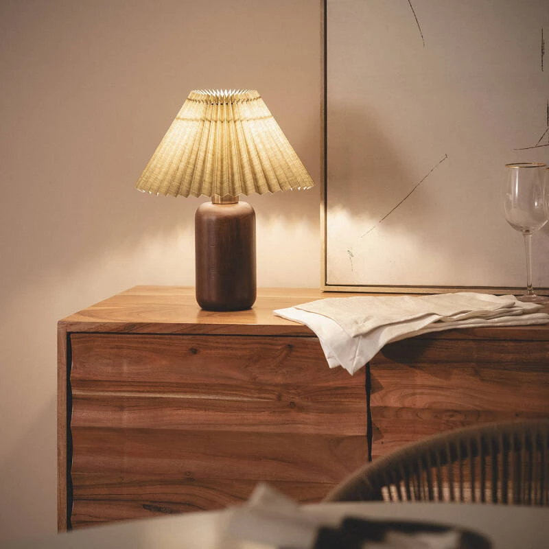 Lámpara de Mesa de Madera Luz