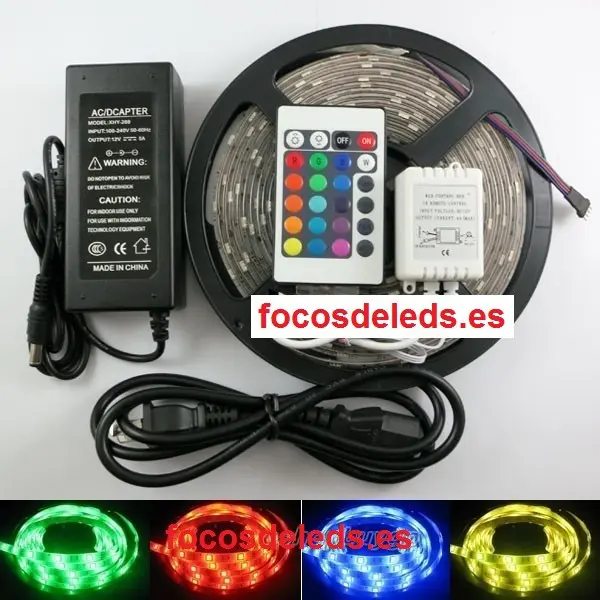 Tiras led 12v, rgb 5050, ip65, 300 leds