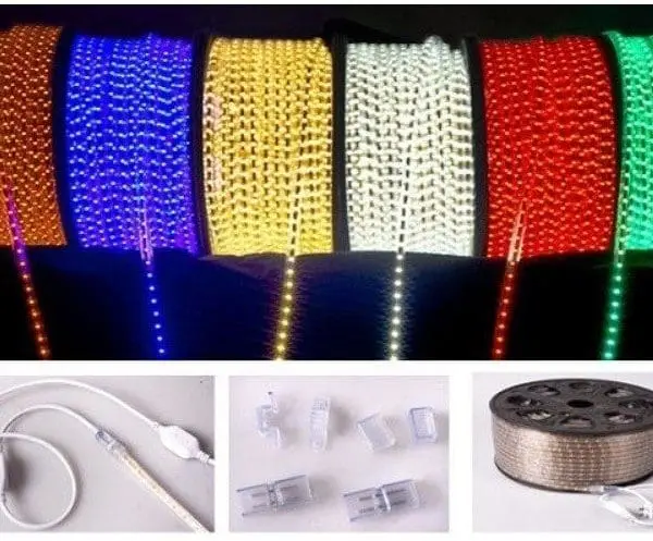 Tiras de led 220v, 5050, ip65, 60 leds/mt, monocolor