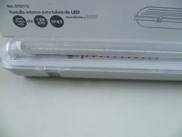 Pantalla estanca led 2 tubo 60cm, 600mm, T8