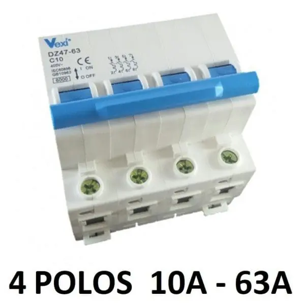 Magnetotérmico 4 polos 10A - 63A interruptor automático