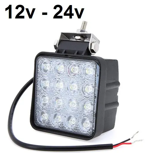 Foco led 48W 12v 24v 6000K 3200lm, barco, jeep 4x4, camión, tractor, coche, IP67