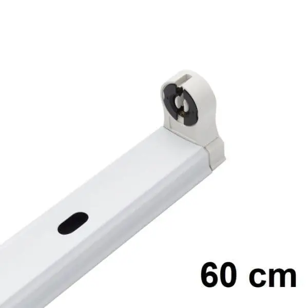 Pantalla regleta led 1 tubo 60cm, 600mm, T8 aluminio