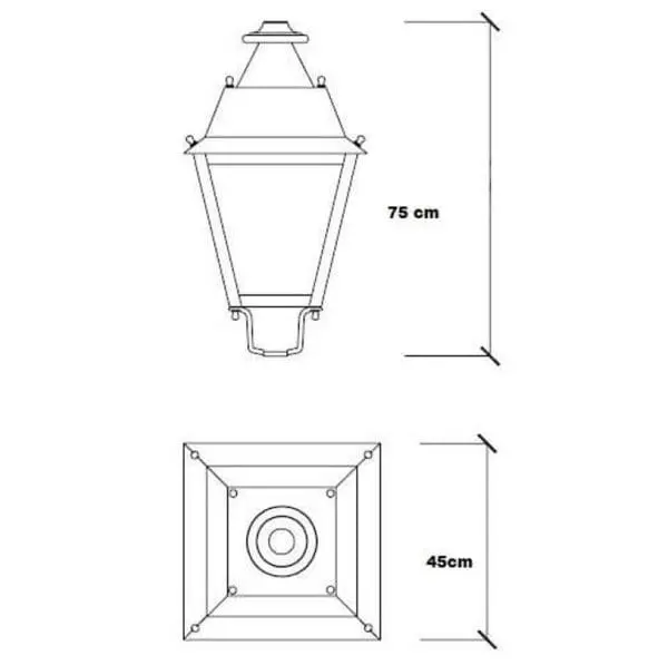 Farola Villa en Aluminio + Placa led 40w