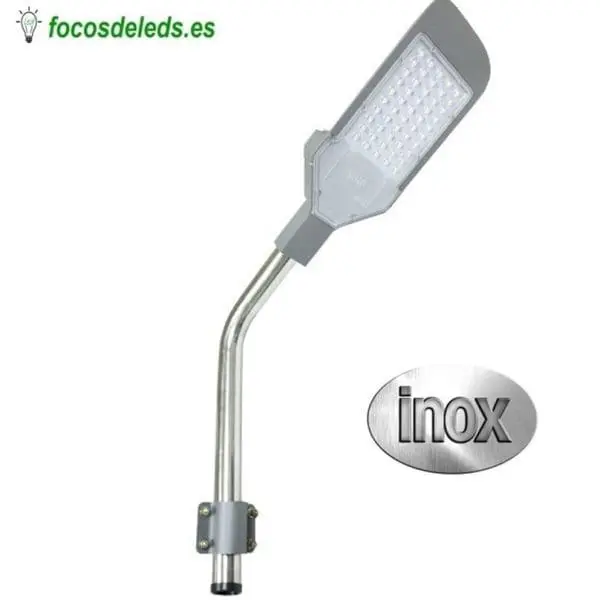 Brazo soporte farola luminaria led tubo inox 40mm