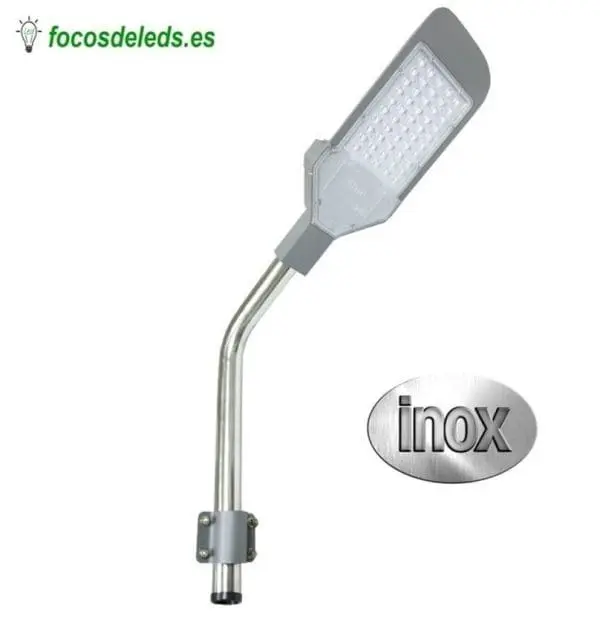 Brazo soporte farola luminaria led tubo inox 40mm