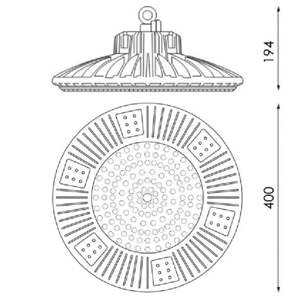 Campana industrial led 100w ufo