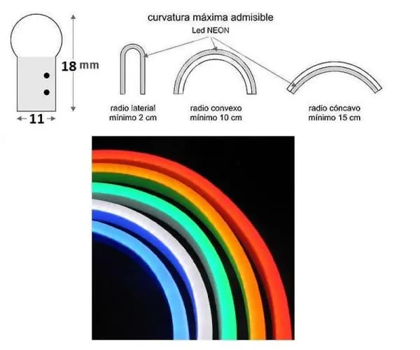 Led neón flexible 120 leds/m blanco frío 230v