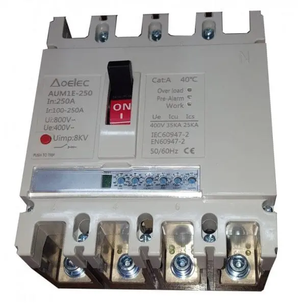 Interruptor automático caja moldeada 4 polos 100A 250A 400A 630A