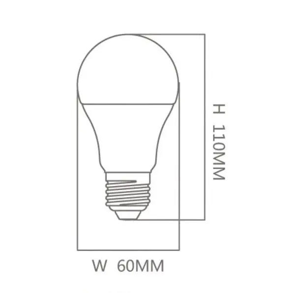 Bombilla LED E27 A60 10W estándar 230v